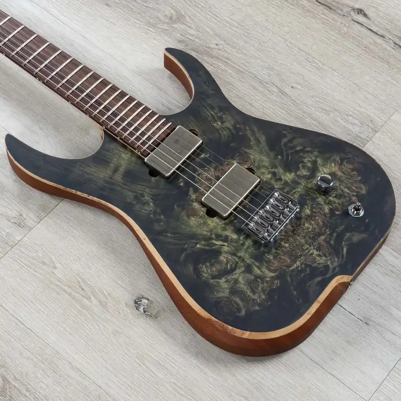 Affordable Skervesen Raptor 6 Guitar, Rosewood Fretboard, Eye Poplar Top, Custom Green