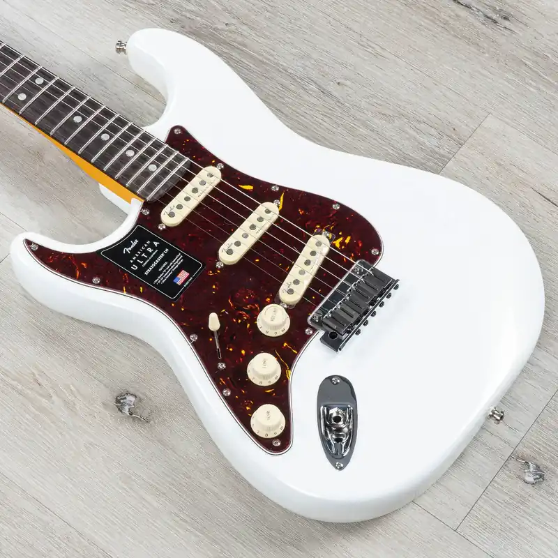 Fender American Ultra Stratocaster Left-Handed Guitar, Rosewood Fretboard, Arctic Pearl Big Sale