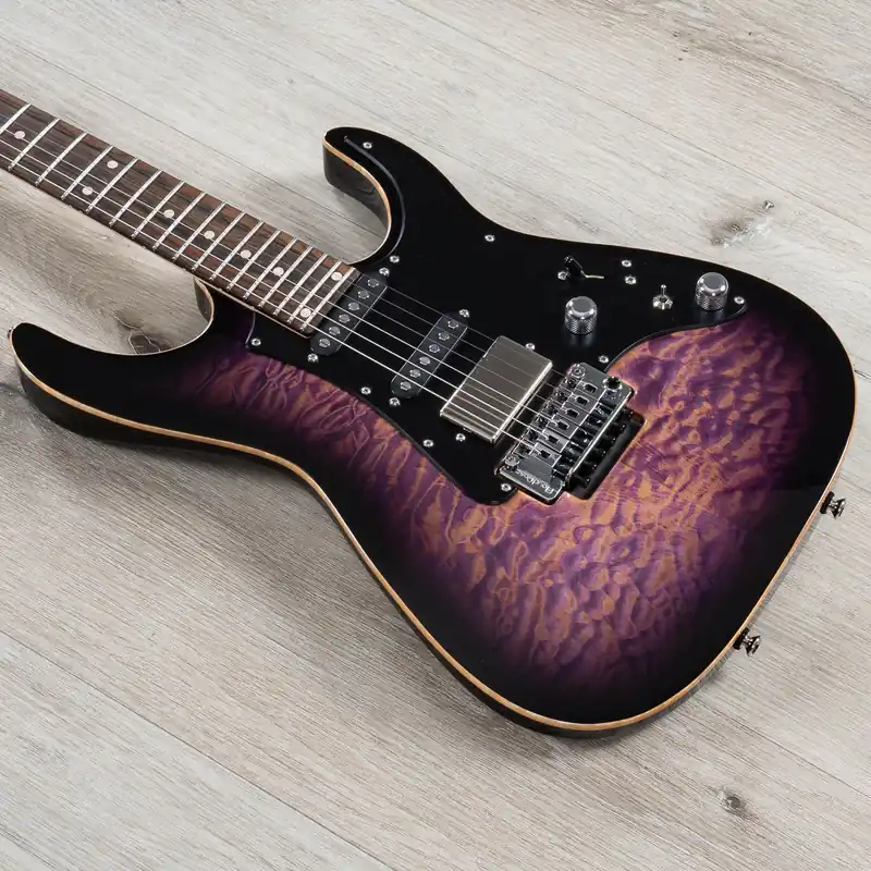 Editor’s Pick Anderson Guitarworks Guardian Angel HSS Guitar, Natural Purple Trans Black Burst