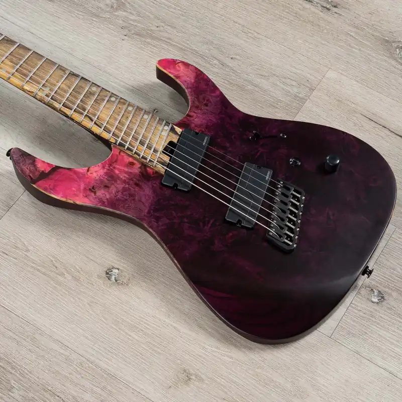 Legator Ninja N7FX 7-String Multi-Scale Guitar, Palemoon Ebony Fretboard, Ruby Today Only