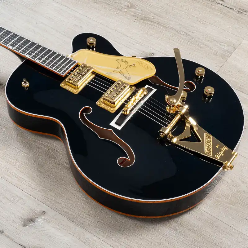 Hot Picks Gretsch G6136TG Players Edition Falcon Hollow Body Guitar with String-Thru Bigsby and Gold Hardware, Ebony Fingerboard, Midnight Sapphire