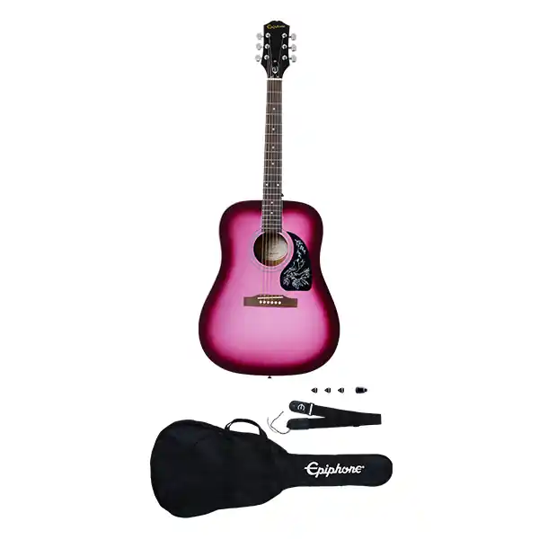 Epiphone Starling Acoustic Guitar Starter Pack w/ Gig Bag & More, Hot Pink Pearl Limited Offer