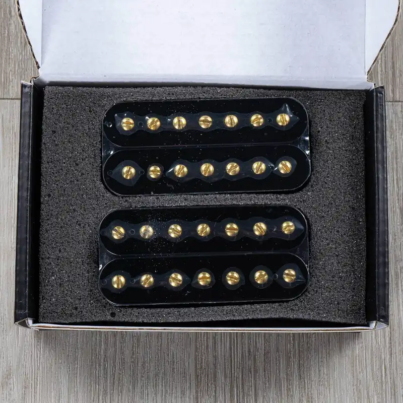 Guitarmory Polaris 7-String Humbucker Guitar Pickup Set, Black w/ Gold Poles Deal