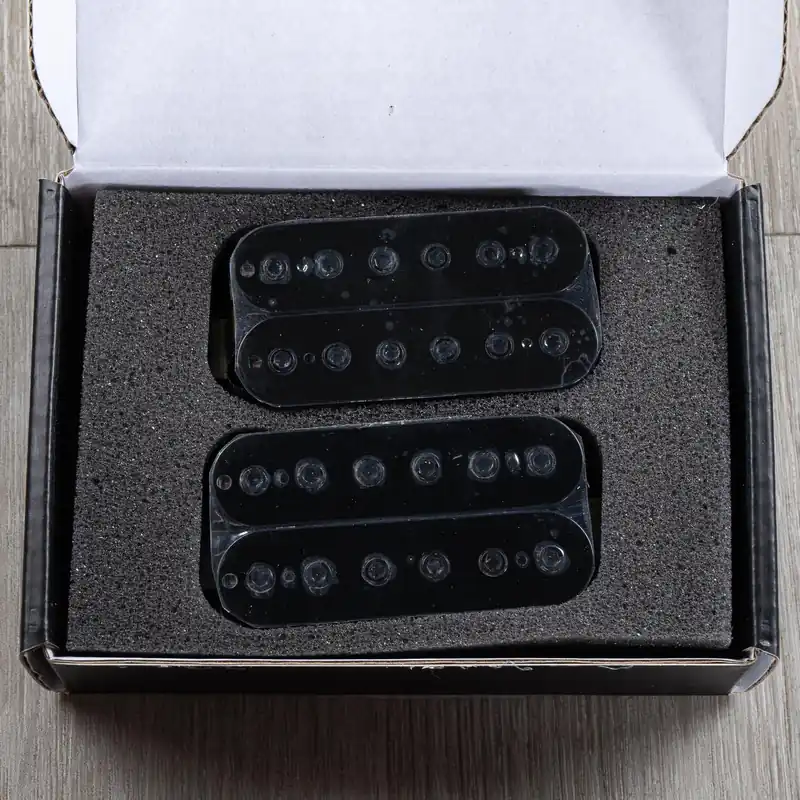 Guitarmory Polaris 6-String Humbucker Guitar Pickup Set, Black w/ Black Poles New Release