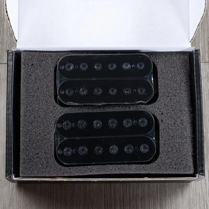 Guitarmory Orion 6-String Humbucker Guitar Pickup Set, Black w/ Black Poles Clearance