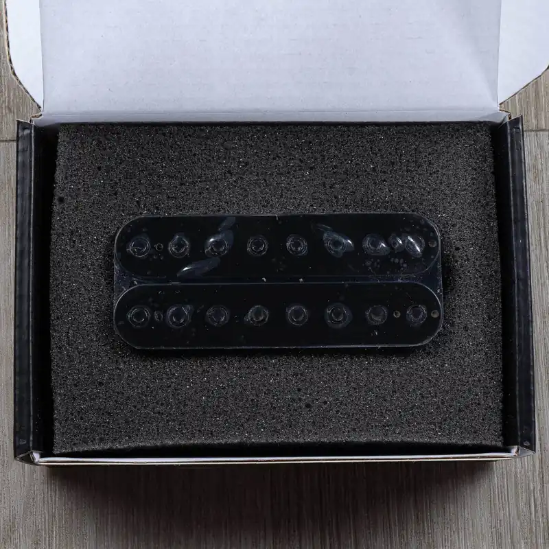 Order Now Guitarmory Minuteman Bridge Postion 8-String Humbucker Guitar Pickup, Black w/ Black Poles