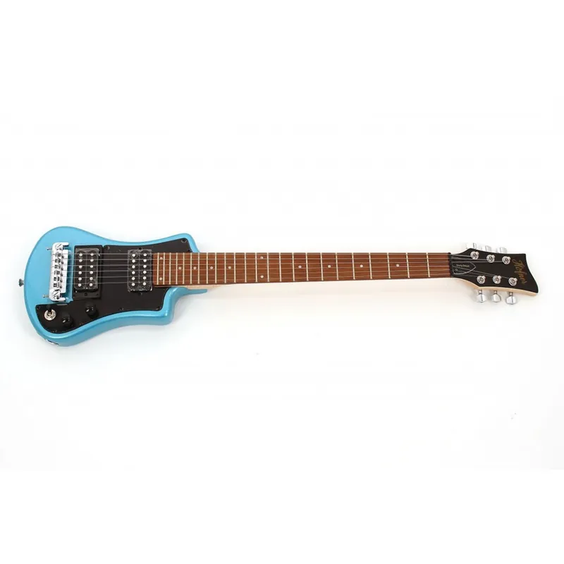 Authentic Hofner HCT-SH-D-BL Shorty Deluxe Guitar, Jatoba Fretboard, Blue