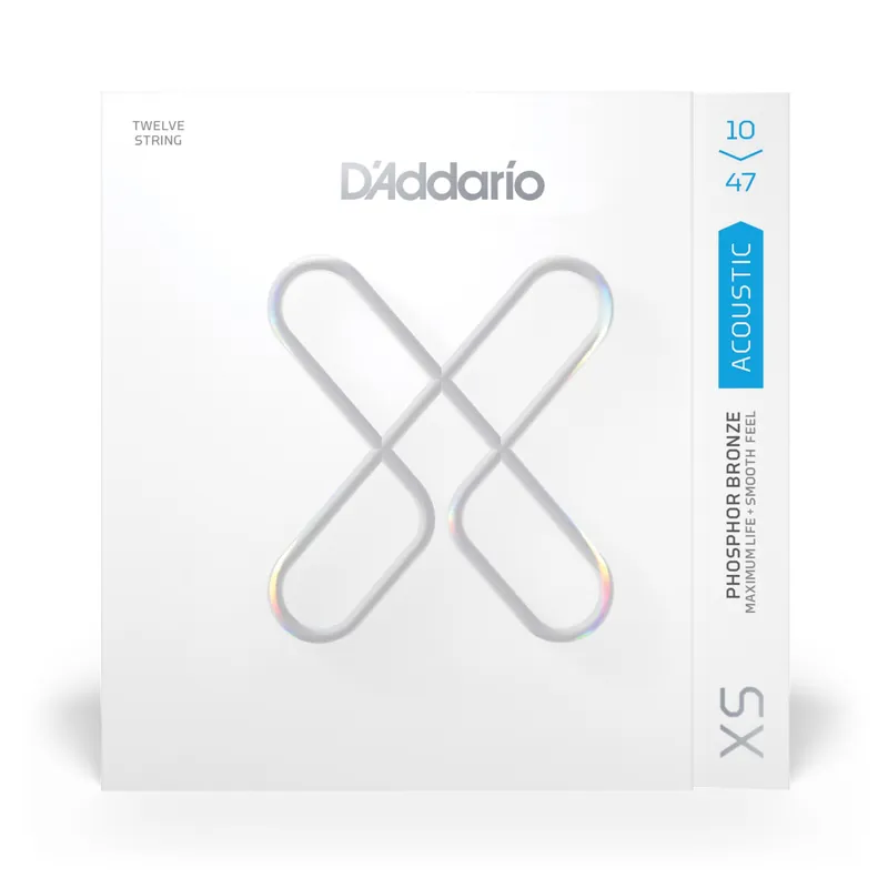 D'Addario XSAPB1047-12 Phosphor Bronze Acoustic Guitar Strings, Light, 10-47, 12-String Exclusive