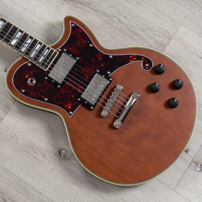 Viral D'Angelico DADATLMWLNS Deluxe Atlantic Guitar, Ebony Fretboard, Matte Walnut