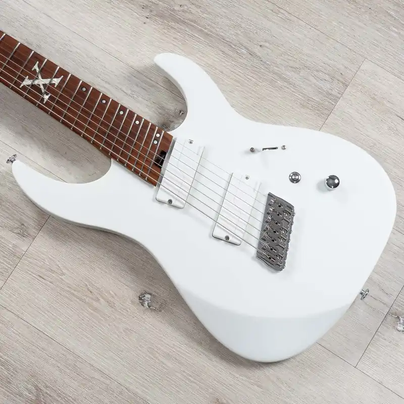 Special Discount Legator Ninja N7FXA 10th Anniversary 7-String Multi-Scale Guitar, Frost White