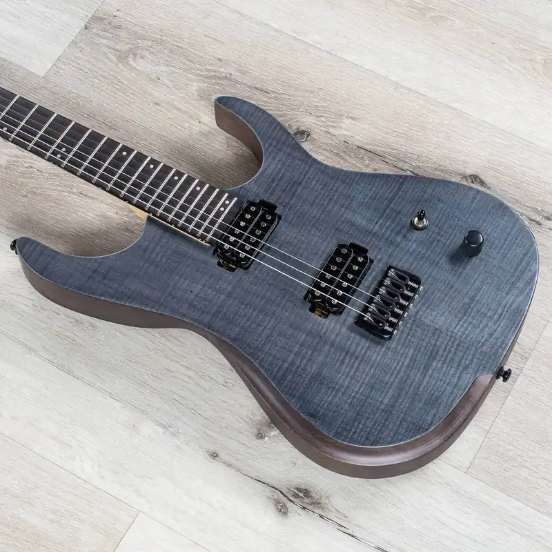 Cerberus Erebus 6 Long Scale Guitar, Ebony Fingerboard, Transparent Black Sale