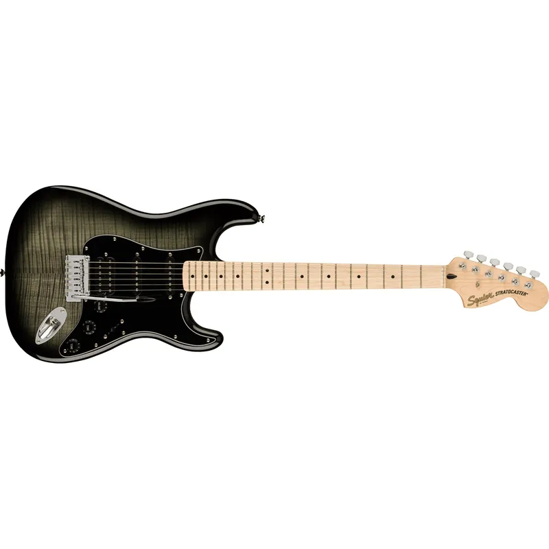 Fender Squier Affinity Series Stratocaster FMT HSS Guitar, Maple Fingerboard, Black Burst Shop Now