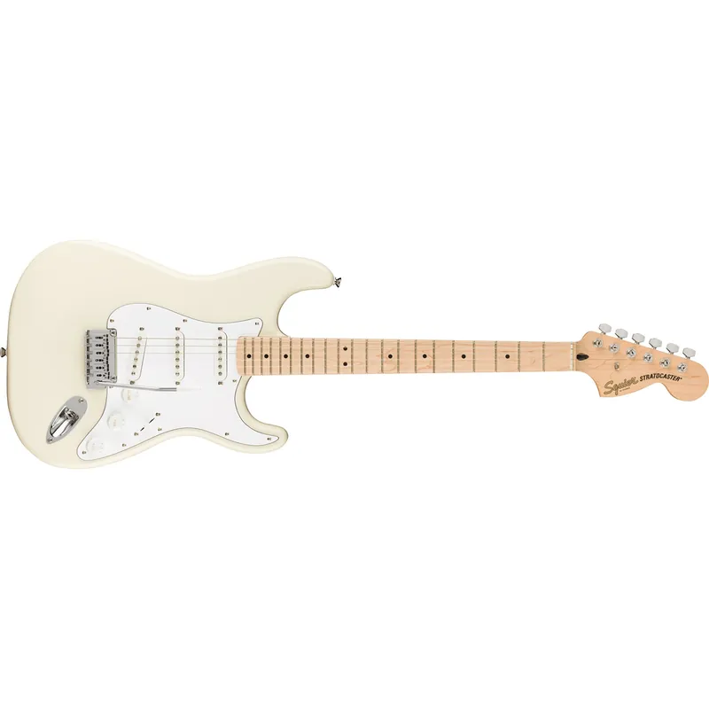 Price Drop Fender Squier Affinity Series Stratocaster Guitar, Maple Fingerboard, Olympic White