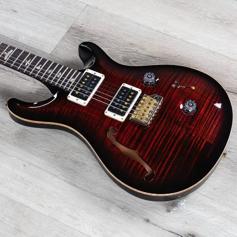 PRS Paul Reed Smith Custom 24 Semi-Hollow 10-Top Guitar, Fire Red Smokeburst Free Shipping