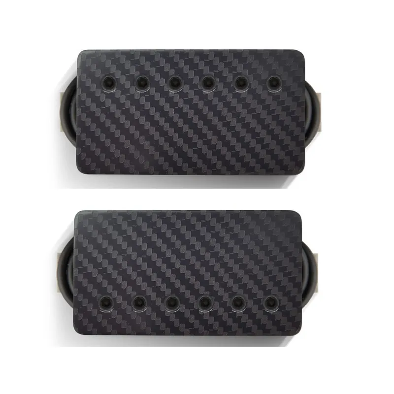 Bare Knuckle Ragnarok 6-String Humbucker Bridge and Neck Pickup Set, Carbon Fibre Tattoo w/ Black Bolts Express Delivery