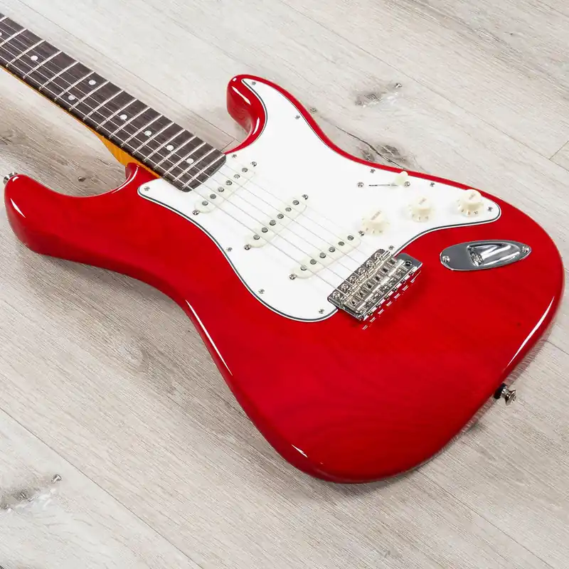 Fender American Custom Stratocaster Guitar, Rosewood Fingerboard, Crimson Transparent, NOS Today Only