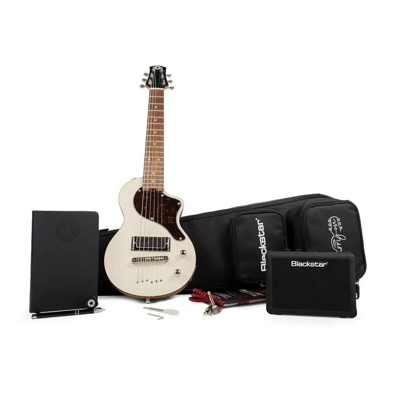 Today Only Blackstar Carry-On Travel Guitar Deluxe Pack w/ Guitar, Amp, and Gig Bag - Vintage White