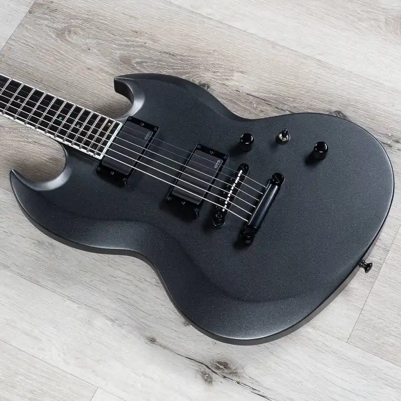 Limited Offer ESP E-II Viper Baritone Guitar, EMG Pickups, Ebony Fretboard, Charcoal Metallic Satin