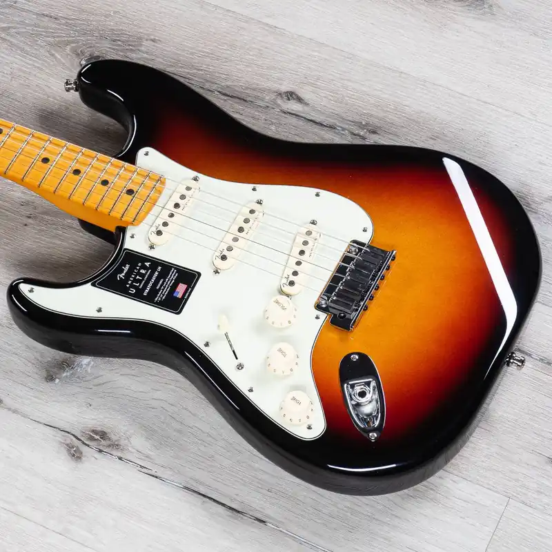 Certified Fender American Ultra Stratocaster Left-Hand Guitar, Maple Fretboard, Ultraburst