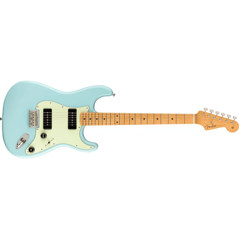 Fender Noventa Stratocaster Guitar, Maple Fretboard, Daphne Blue Warranty Included