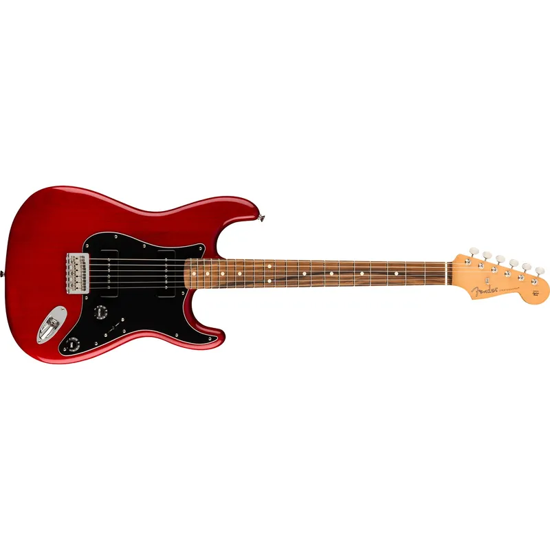 Fast Shipping Fender Noventa Stratocaster Guitar, Pau Ferro Fretboard, Crimson Red Transparent