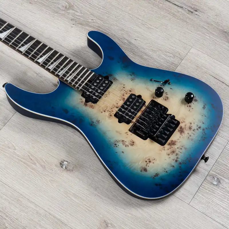 Mega Sale Jackson MJ Series Dinky DKRP Guitar, Ebony Fretboard, Transparent Blue Burst