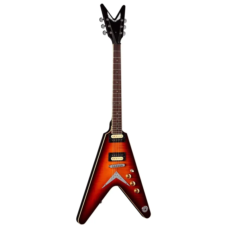 Today Only Dean V 79 FM TCS V 79 Flame Maple Guitar, Indian Rosewood Fretboard, Trans Cherry Sunburst