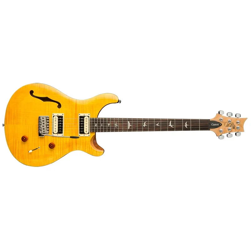While Supplies Last PRS Paul Reed Smith SE Custom 22 Semi-Hollow Guitar, Rosewood Fretboard, Santana Yellow