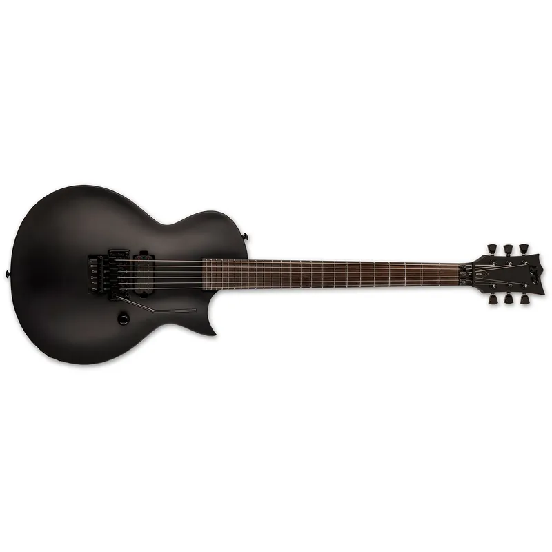 Certified ESP LTD EC-FR Black Metal Guitar, Macassar Ebony Fretboard, Black Satin