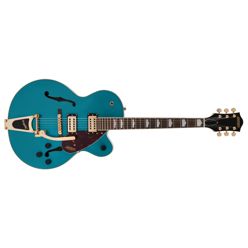 Gretsch G2410TG Streamliner Hollow Body Single-Cut Guitar with Bigsby and Gold Hardware, Laurel Fretboard, Ocean Turquoise Super Sale