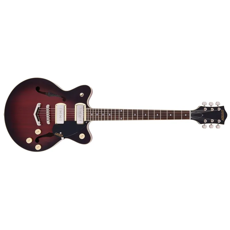 Direct From Manufacturer Gretsch G2655-P90 Streamliner Center Block Jr. Double-Cut P90 Guitar with V-Stoptail, Laurel Fretboard, Claret Burst