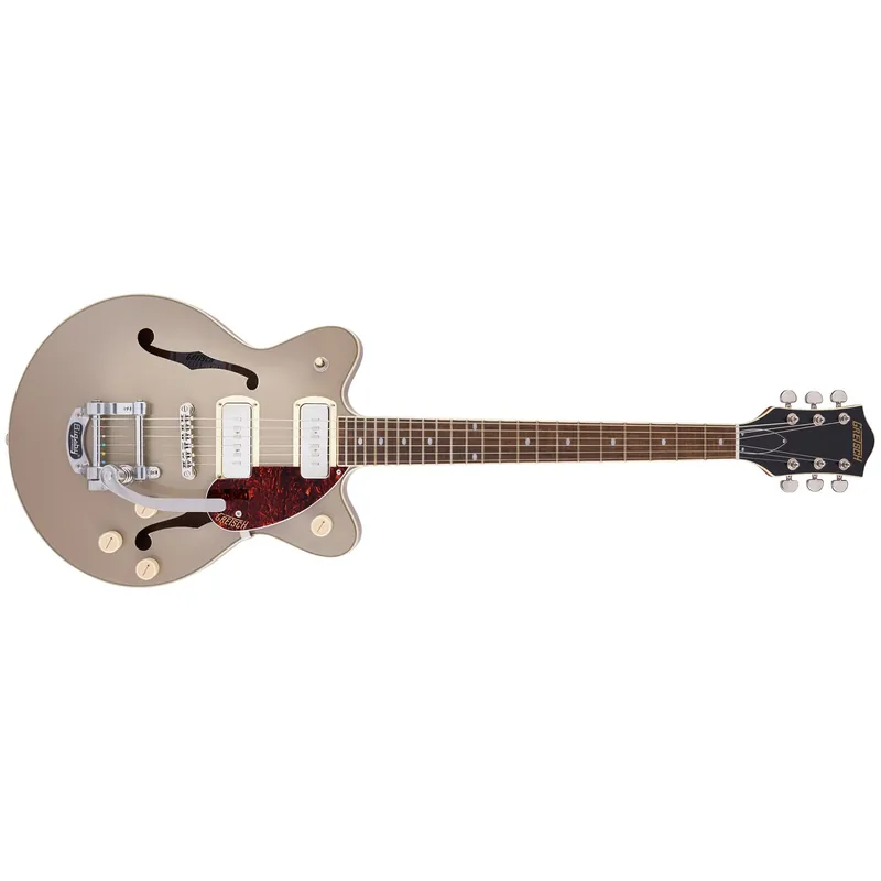 Gretsch G2655T-P90 Streamliner Center Block Jr. Double-Cut P90 Guitar with Bigsby,Laurel Fretboard, Two-Tone Sahara Metallic and Vintage Mahogany Stain New Arrival