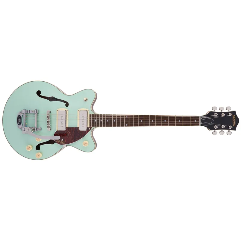 Gretsch G2655T-P90 Streamliner Center Block Jr. Double-Cut P90 Guitar with Bigsby, Laurel Fretboard, Two-Tone Mint Metallic and Vintage Mahogany Stain Direct From Factory