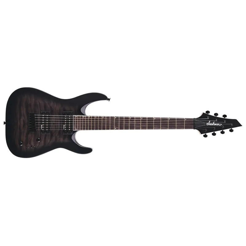 Worldwide Shipping Jackson JS Series Dinky Arch Top JS22Q-7 DKA HT Guitar, Amaranth Fretboard, Transparent Black Burst