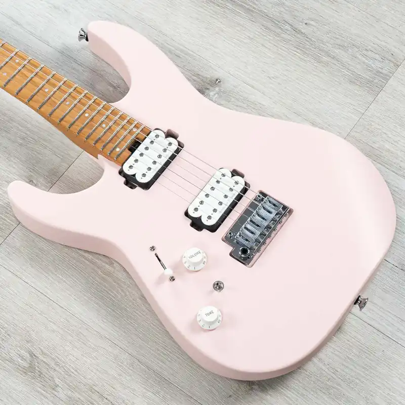 Charvel Pro-Mod DK24 HH 2PT CM LH Left-Handed Guitar, Caramelized Fretboard, Satin Shell Pink Markdown
