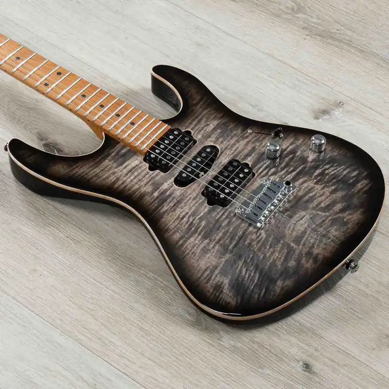 Time-Limited Suhr Modern HSH Guitar, Roasted Maple Neck & Fretboard, Trans Charcoal Burst