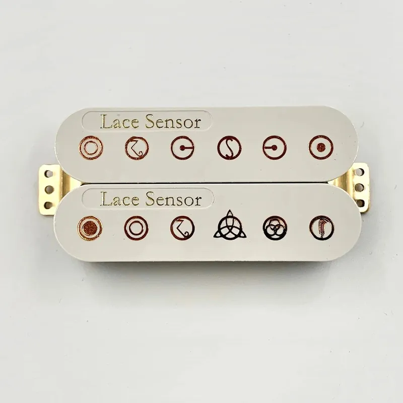 Lace Led Sensor Double Gold Dually Humbucker Guitar Pickup, White Price Cut