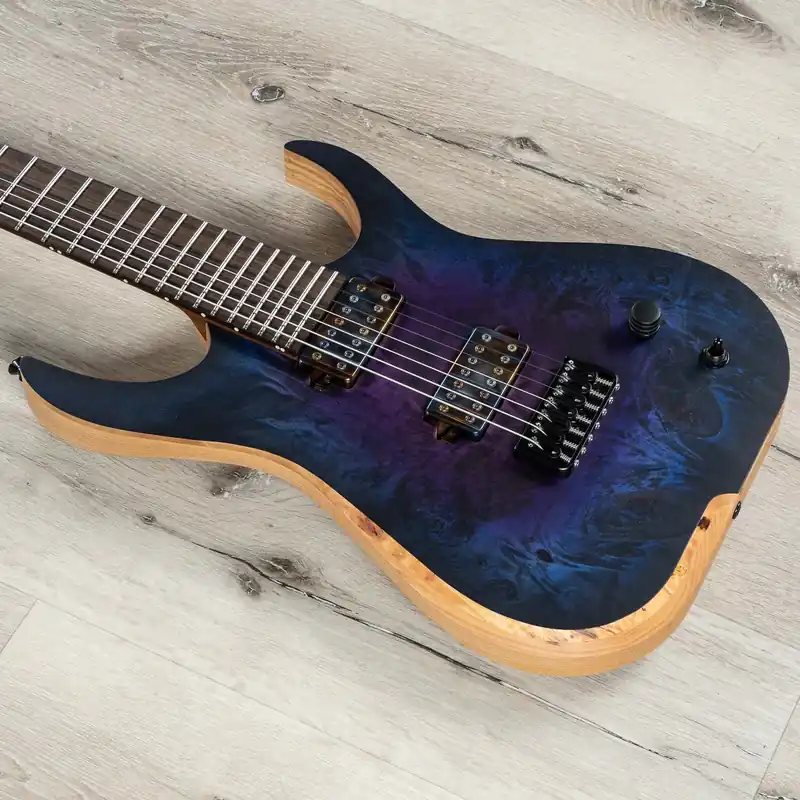Skervesen Raptor 7 Guitar, Maple Fretboard, Bare Knuckle Pickups, Purple Blue Burst Holiday Sale