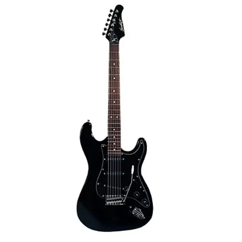 Sawtooth ES Series Electric Guitar, Maple Fretboard, Black w/ Black Pickguard Fresh Stock