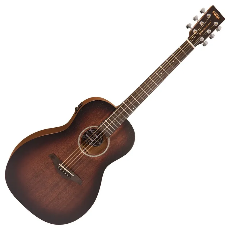 Vintage VE880WK Statesboro' Parlour Electric Acoustic Guitar, Whisky Sour Limited Edition