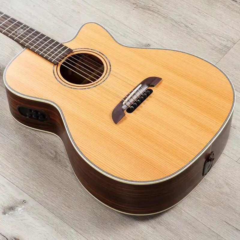 Money Back Guarantee Alvarez WY1 Yairi Stage Series Acoustic Electric Folk Guitar, Solid AA Western Red Cedar