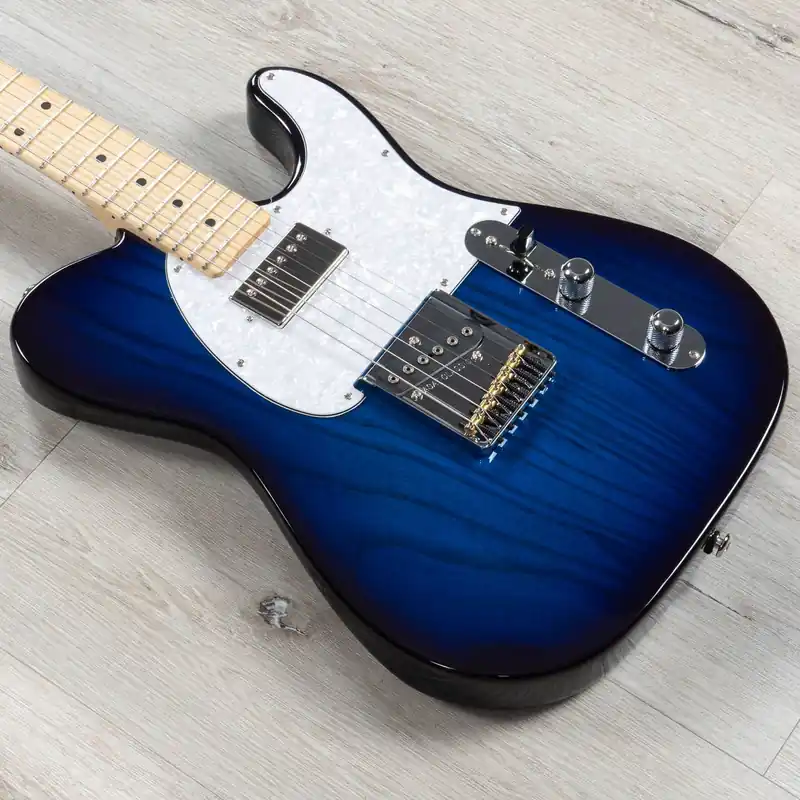 Exclusive G&L USA Fullerton Deluxe ASAT Classic Bluesboy Guitar, Blueburst with Maple Fingerboard