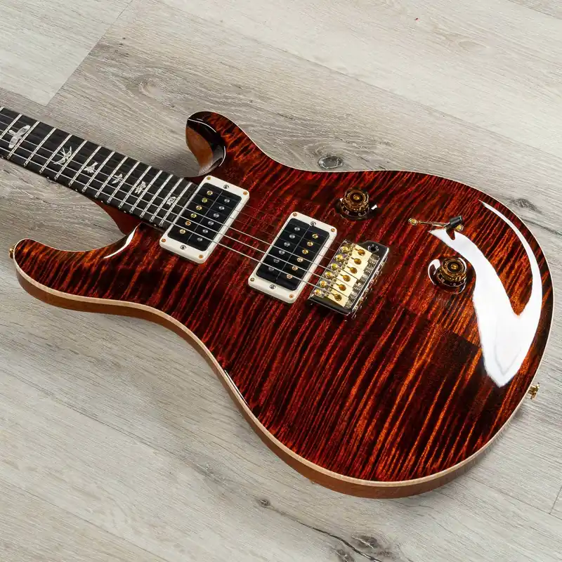 Save Now PRS Paul Reed Smith Custom 24 10-Top Guitar, Rosewood Fretboard, Orange Tiger