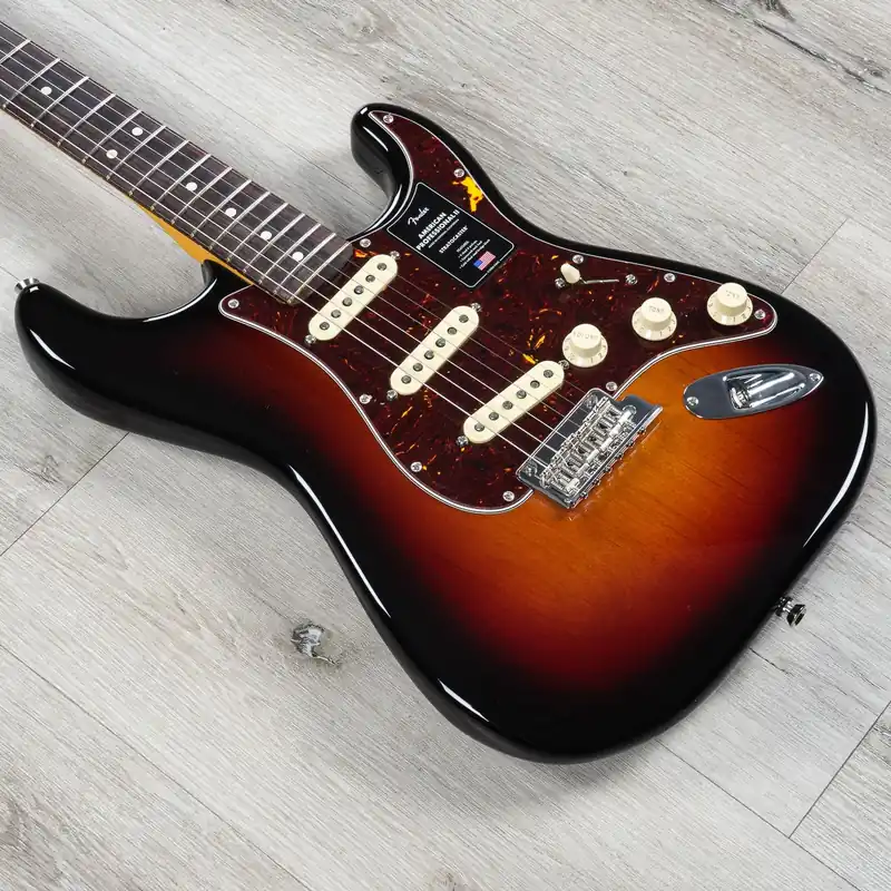 Fender American Professional II Stratocaster Guitar, Rosewood Fingerboard, 3-Color Sunburst While Supplies Last