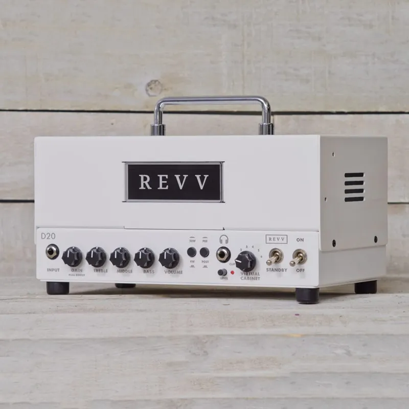 Revv D20 Guitar Amp Head w/ Two Notes Torpedo-Embedded Reactive Load & Virtual Cabinets, White Time-Limited
