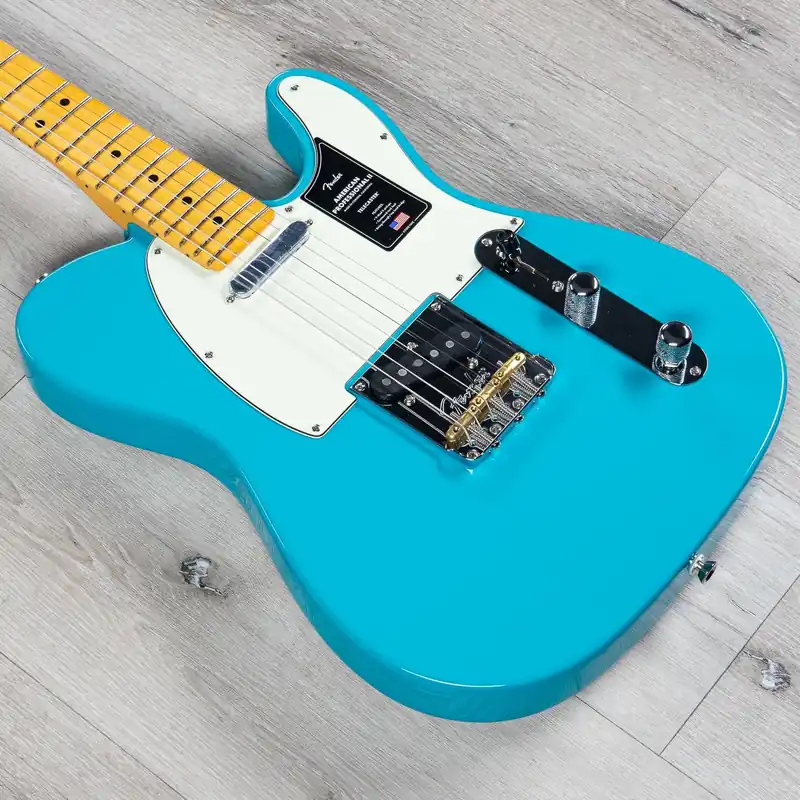 Save Now Fender American Professional II Telecaster Guitar, Maple Fingerboard, Miami Blue