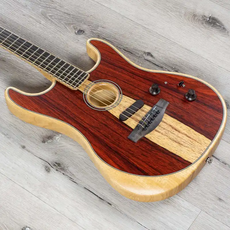 Fender American Acoustasonic Strat Guitar, Ebony Fingerboard, Cocobolo Deal
