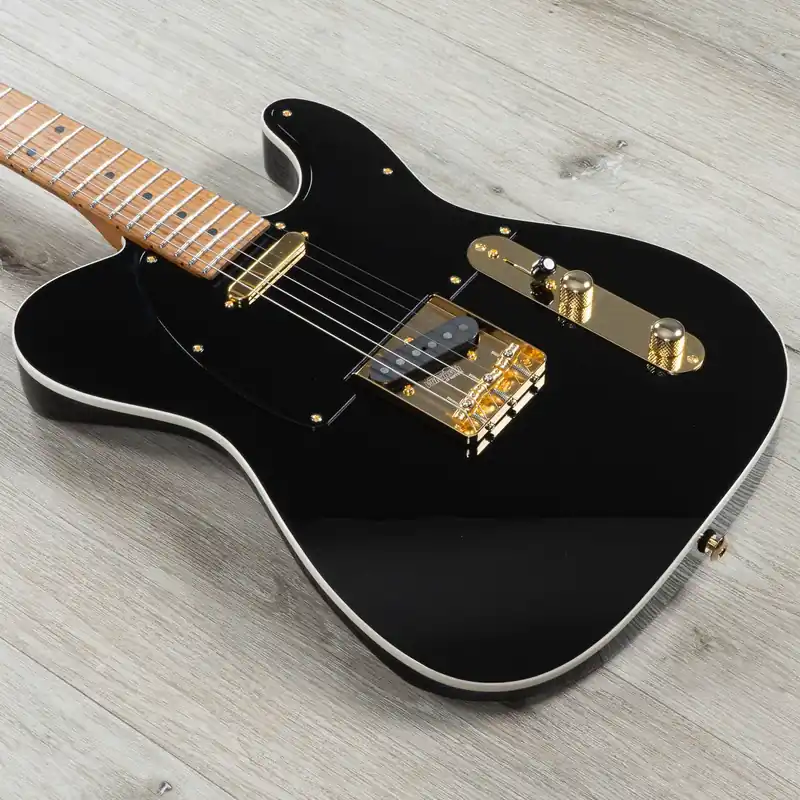 Super Sale Suhr Mateus Asato Classic T Guitar, 3A Roasted Birdseye Maple Fingerboard, Black