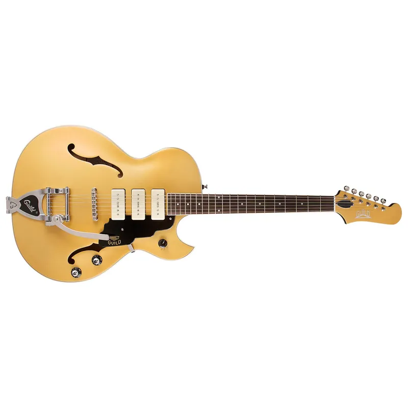 Guild Starfire I Jet90 Guitar, Indian Rosewood Fretboard, Satin Gold Price Drop