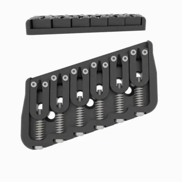 Hipshot 4MS06180B 6 String Multi-Scale Fixed Guitar Bridge, 18°, .125, Black Handmade